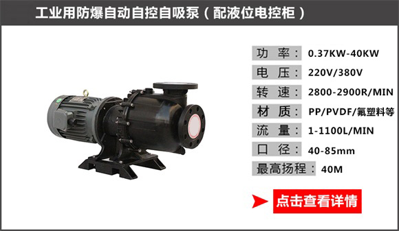 工業(yè)用防爆自動(dòng)自控自吸泵（配液位電控柜）